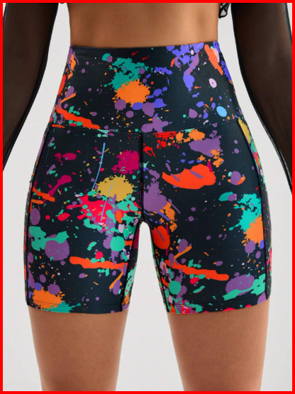 🎨 Menodora Splash Ink Biker Shorts