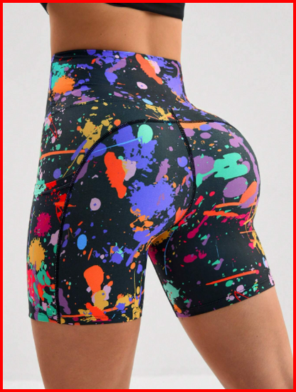 🎨 Menodora Splash Ink Biker Shorts