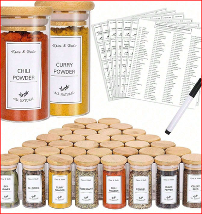 192-Piece Minimalist Kitchen Spice and Label Set