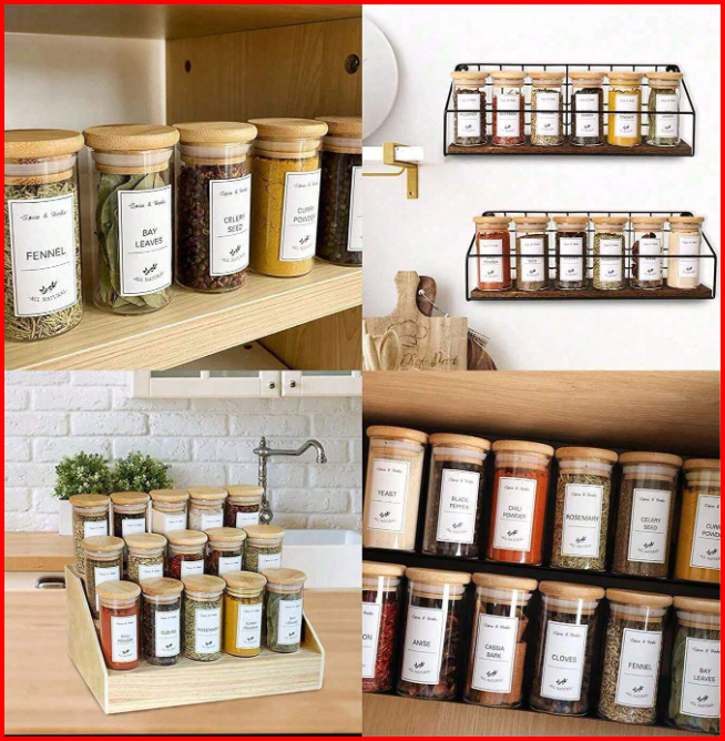 192-Piece Minimalist Kitchen Spice and Label Set