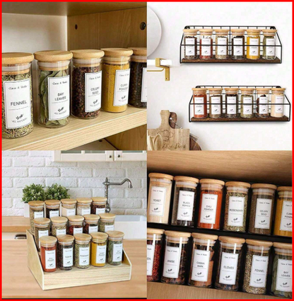 192-Piece Minimalist Kitchen Spice and Label Set