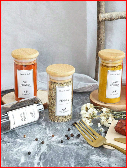 192-Piece Minimalist Kitchen Spice and Label Set