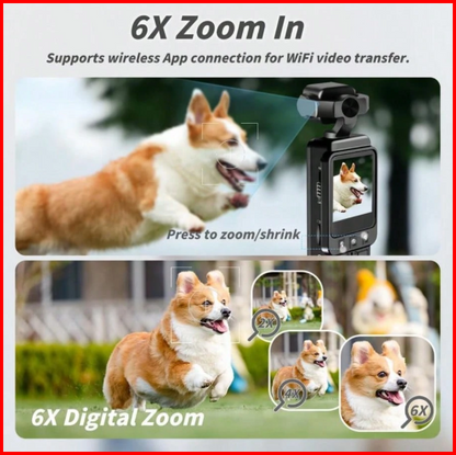 Pocket Pro 1080P Action Vlogging Camera (360° Mount)