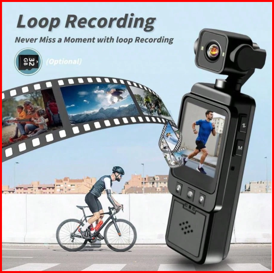 Pocket Pro 1080P Action Vlogging Camera (360° Mount)