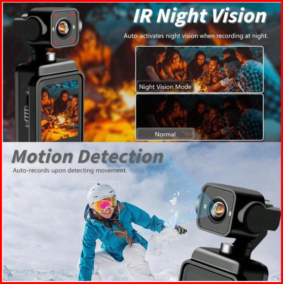 Pocket Pro 1080P Action Vlogging Camera (360° Mount)