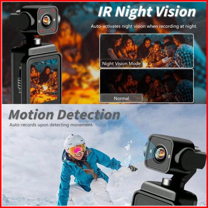 Pocket Pro 1080P Action Vlogging Camera (360° Mount)