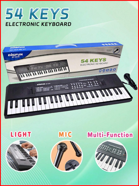 54-Key Digital Beginner Piano Keyboard with Mic