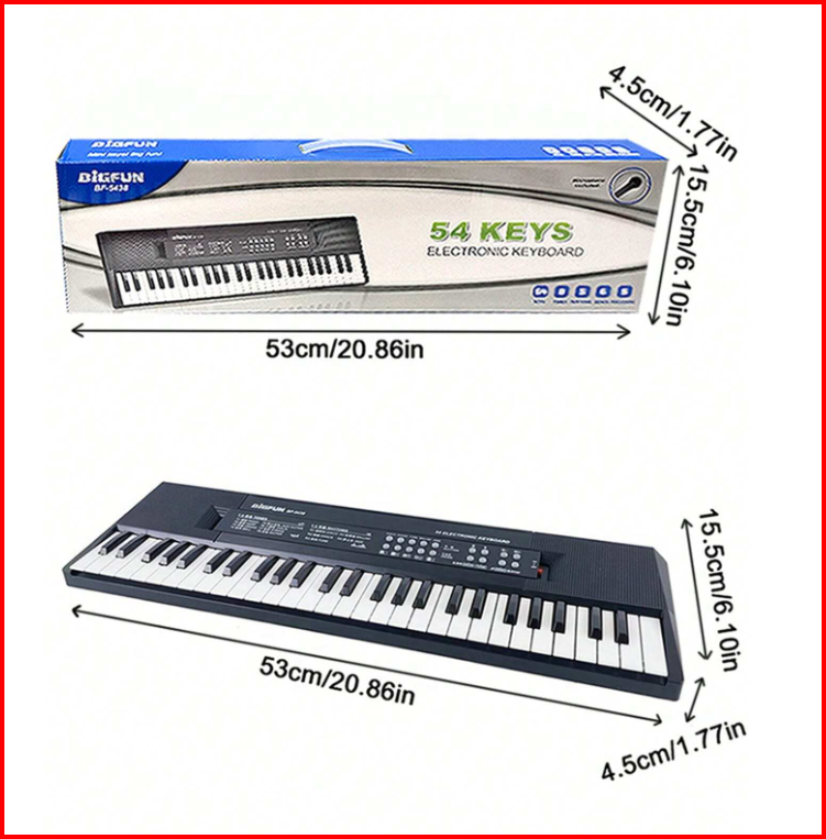 54-Key Digital Beginner Piano Keyboard with Mic