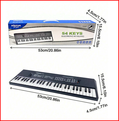 54-Key Digital Beginner Piano Keyboard with Mic