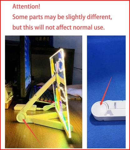LED Glow Dry Erase Memo Board with Stand (7 Color Pens)